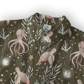 Ocean Animals Hawaiian Button Up Shirt, Turtle Summer Beach Shirt - The Palmix